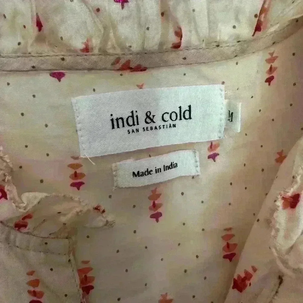 INDI & COLD 100% Cotton Tassle blouse- Flow, Bohemian look -Size Medium - Picture 2 of 6